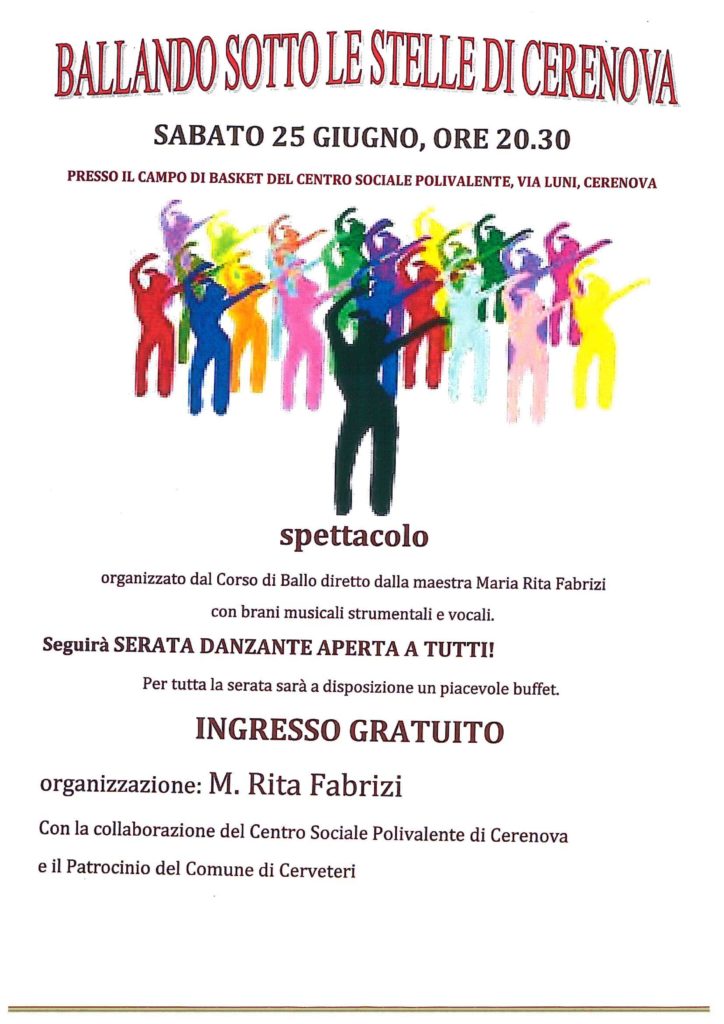 Spettacolo Cerenova sabato 25 ore 20.30