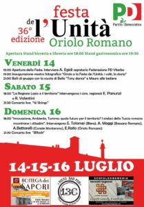 Festa de L'Unità Oriolo Romano 2017