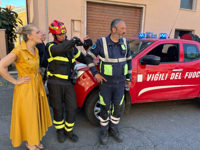 Il sindaco Gubetti preoccupata insieme i vigili del fuoco