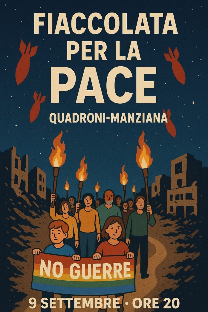 fiaccolata per la pace a Quadroni