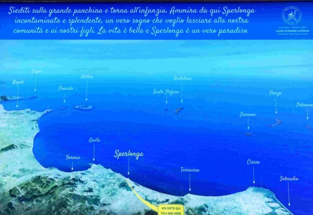 panchina blu di Sperlonga - cartina descrittiva