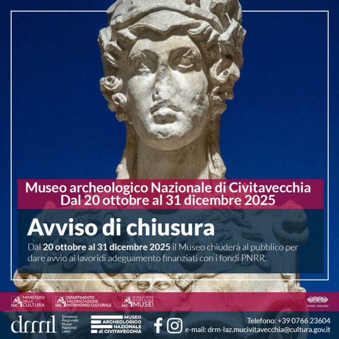 chiusura temporanea museo archeologico Civitavecchia