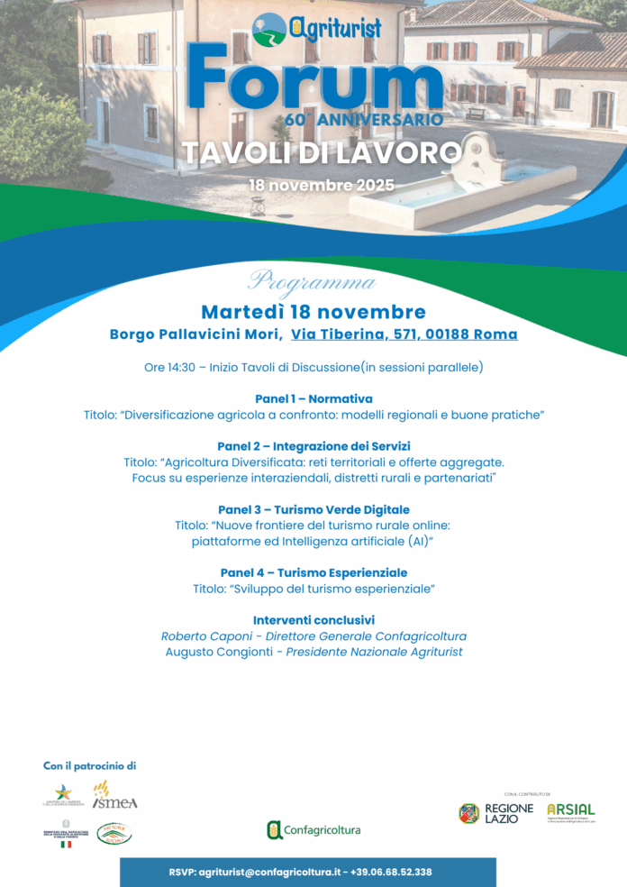 agritirism, agricoltura e turismo, l'evento a Roma