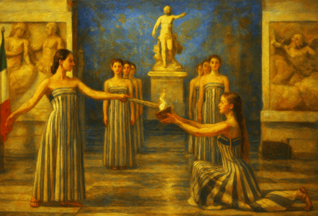 accensione della torcia olimpica