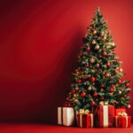 albero di natale innevato