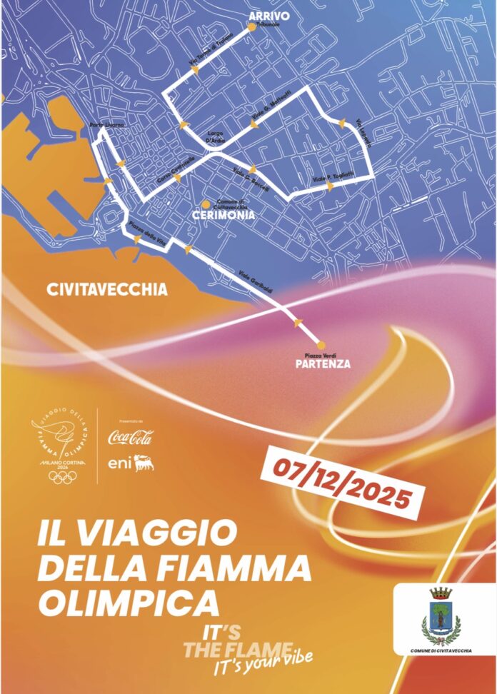 la fiamma olimpica a Civitavecchia