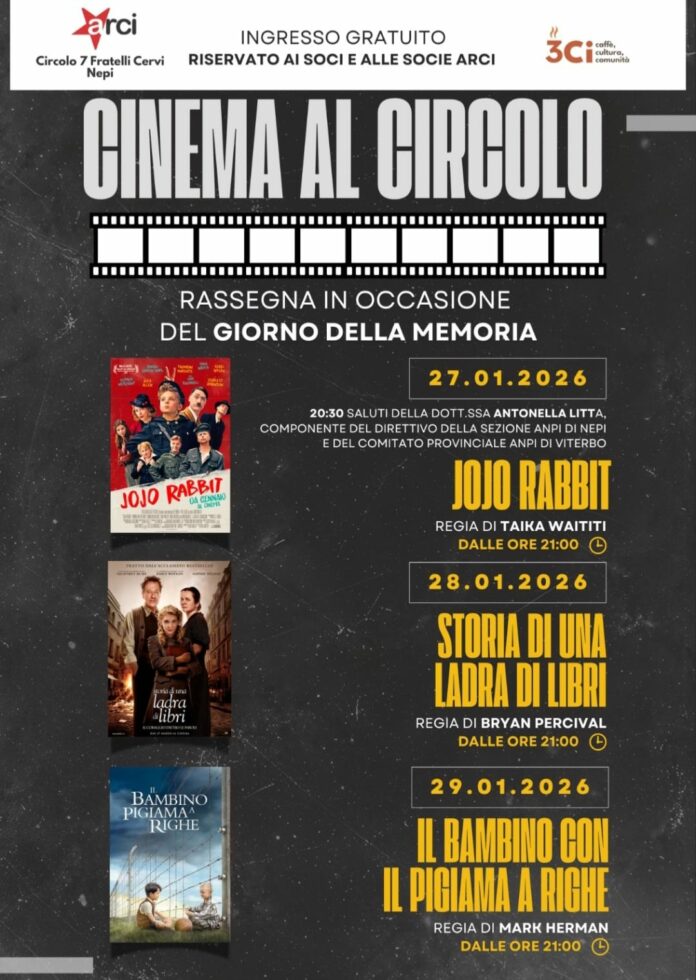 Rassegna di cinema a Nepi per il giorno della Memoria