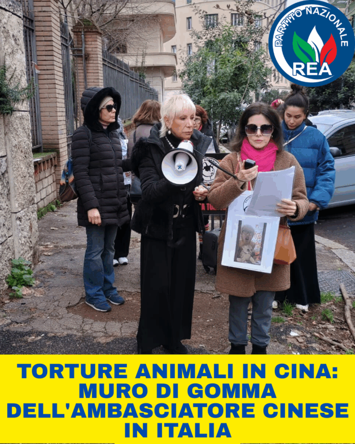 REA, sit in di protesta davanti all'Ambasciata cinese