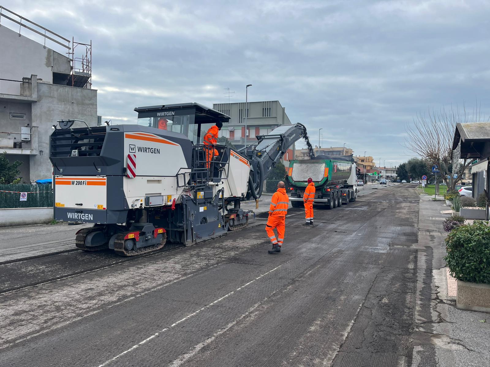 lavori in corso in via Pelagalli a Cerveteri