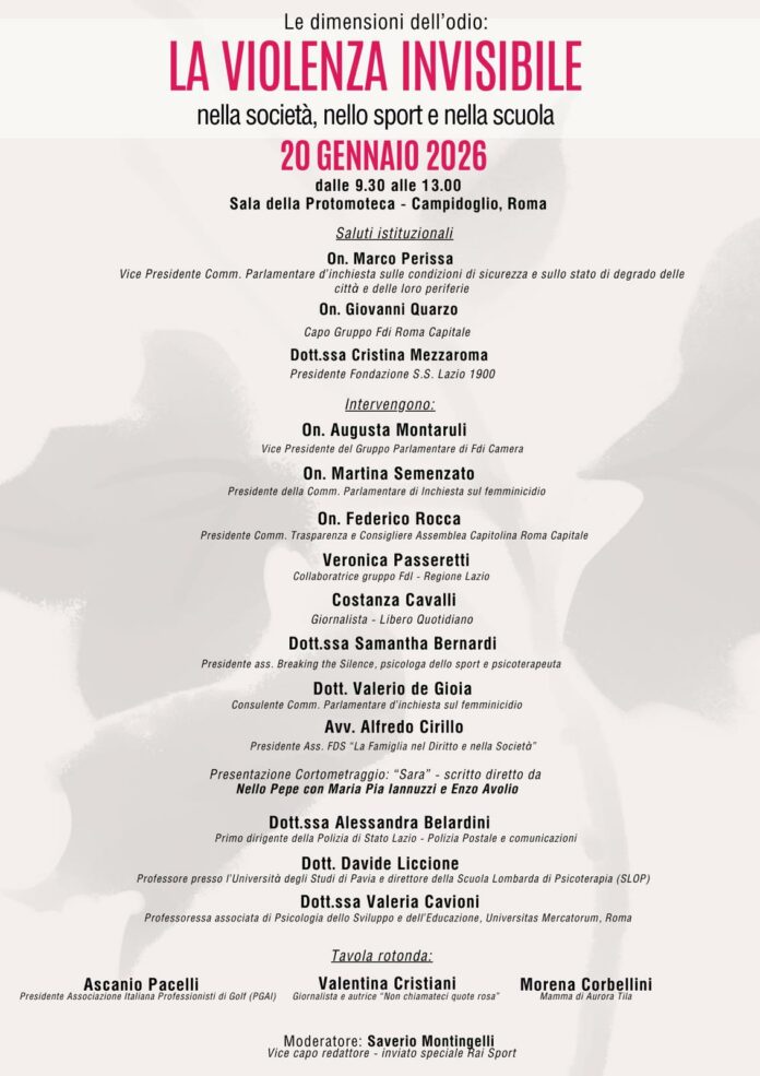 la violenza invisibile, il convegno al Campidoglio