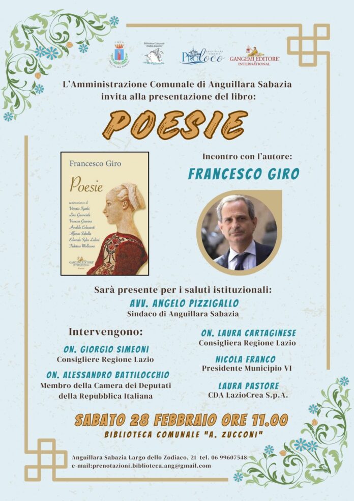 Poesie di Francesco Giro presentato ad Anguillara