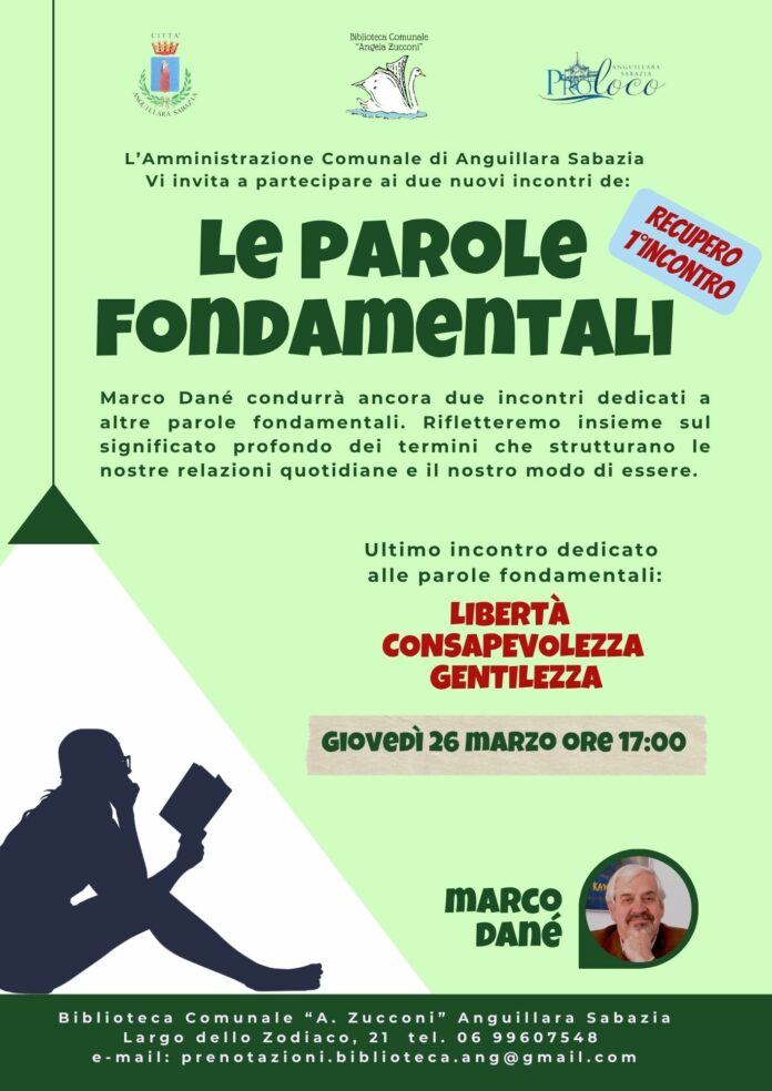 Le parole fondamentali alla biblioteca di Anguillara