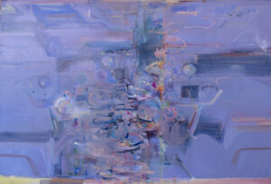 ultravioletto (cockpit) 280 x 200 acrilico e olio su tela 2019 2021